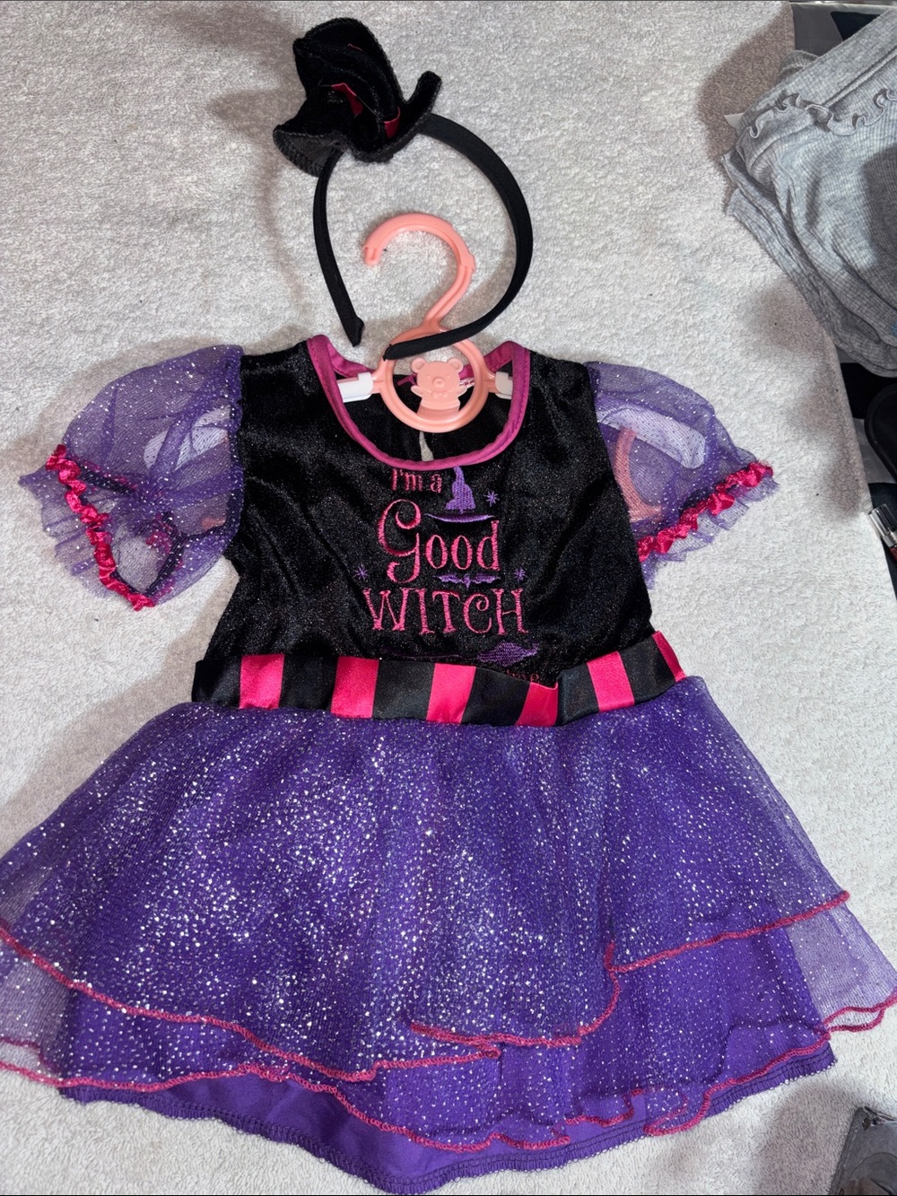 Source Unknown Purple and Black 'Good Witch' Girls Costume with Pink Accents